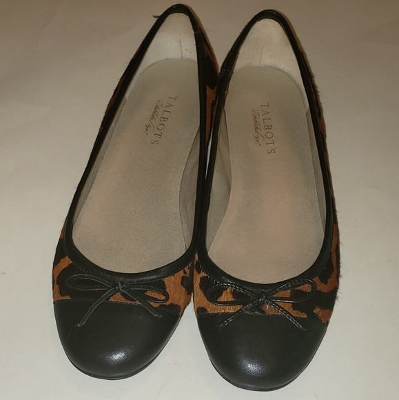 Talbots womens leppard print flats sz 8.5 - Picture 2 of 4